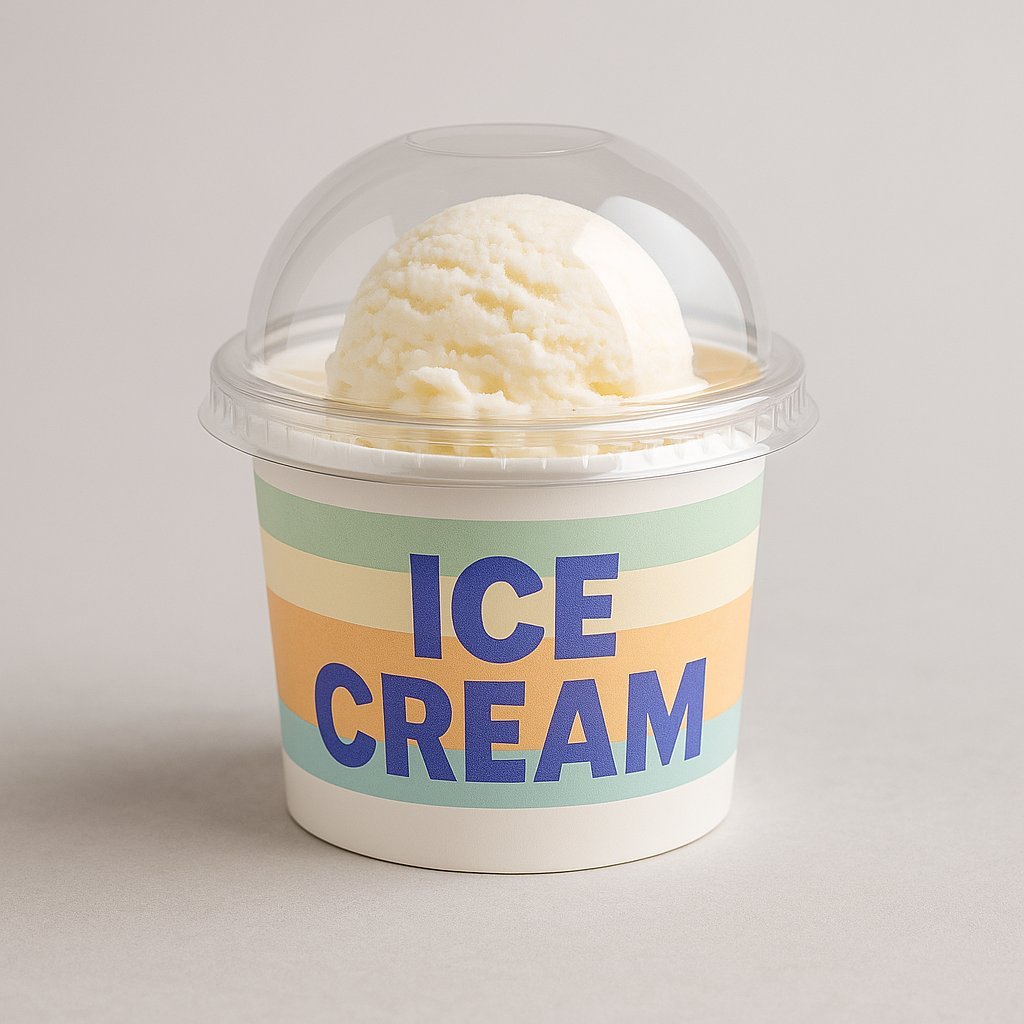 ECO PLA DOME LIDS FOR ICE CREAM CUP