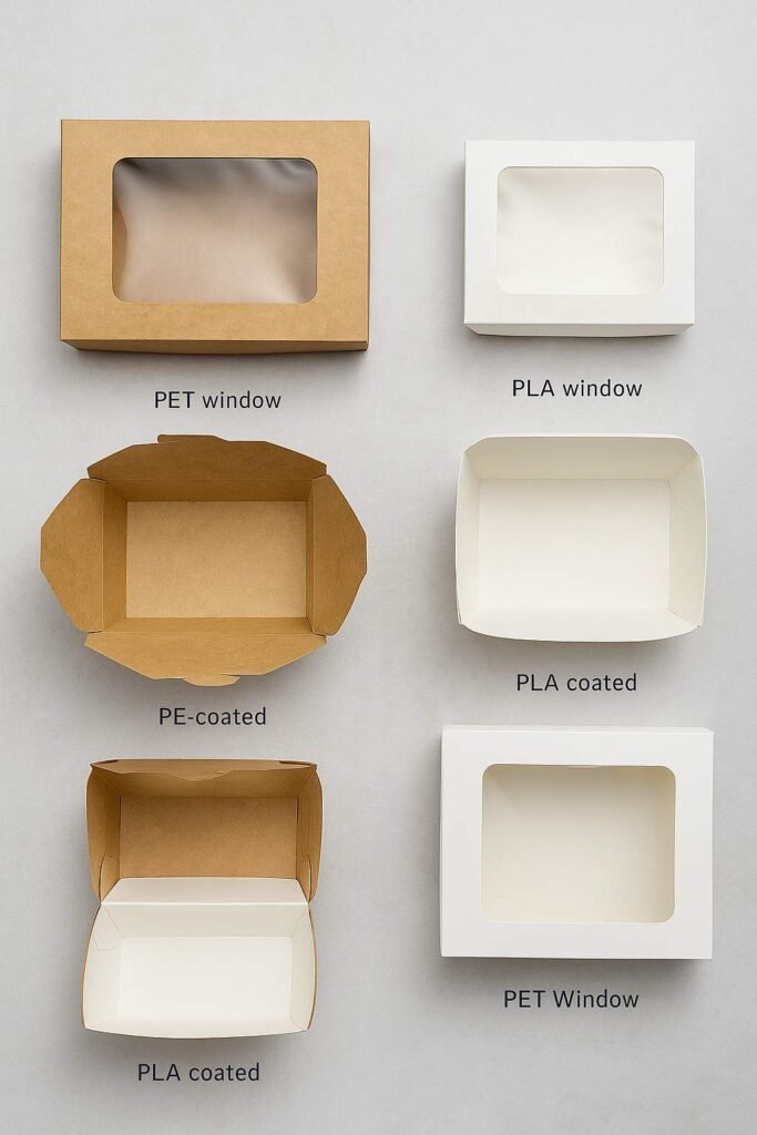 Kraft Paper Food Boxes Display – Folded and Assembled