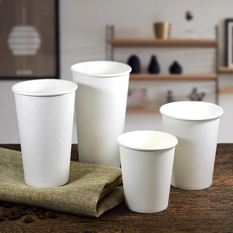 Single wall white paper cups