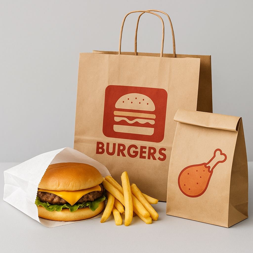 fast-food-paper-bags-food-truck-use