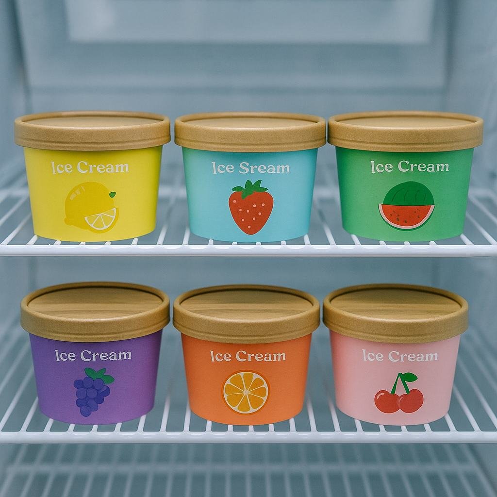 ice cream bowls in freezer