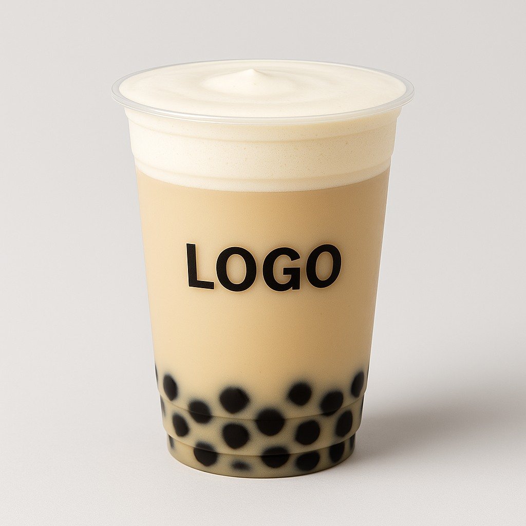 milk tea cup with logo