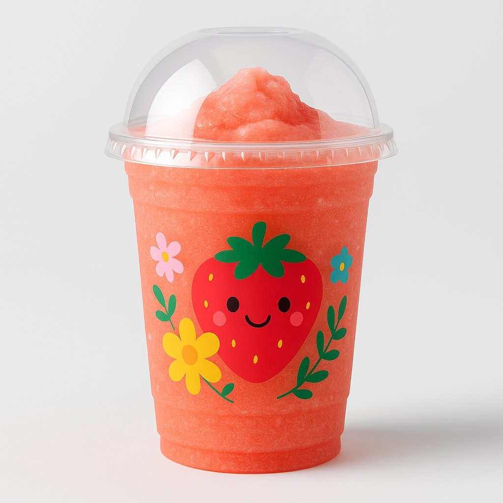 strawberry Smoothie Cup with dome lid