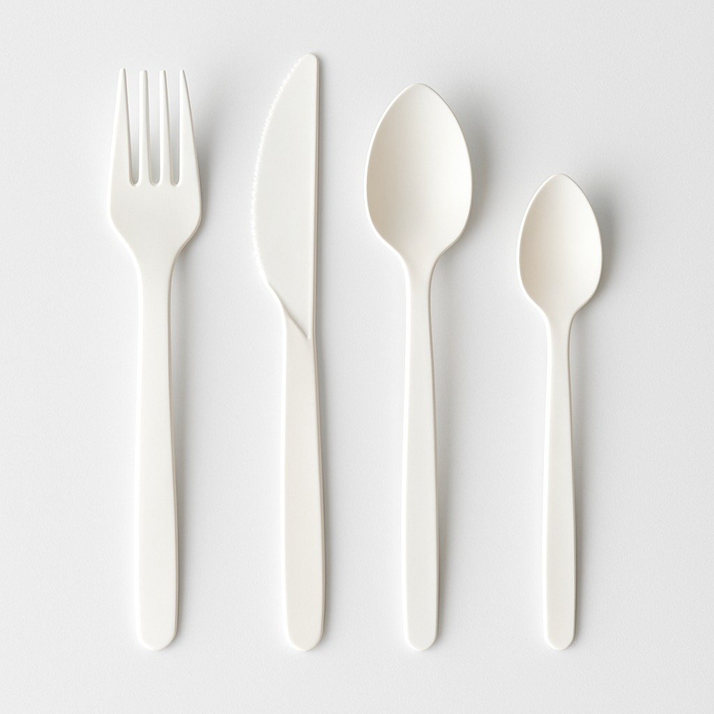 white cpla cutlery