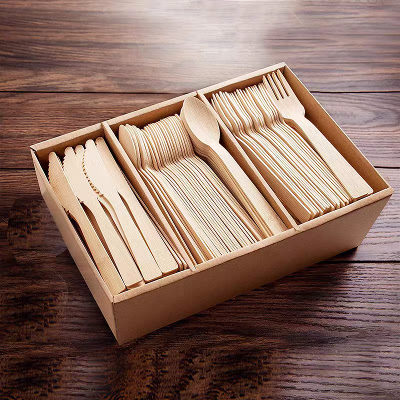 wood cutlery bulk in box